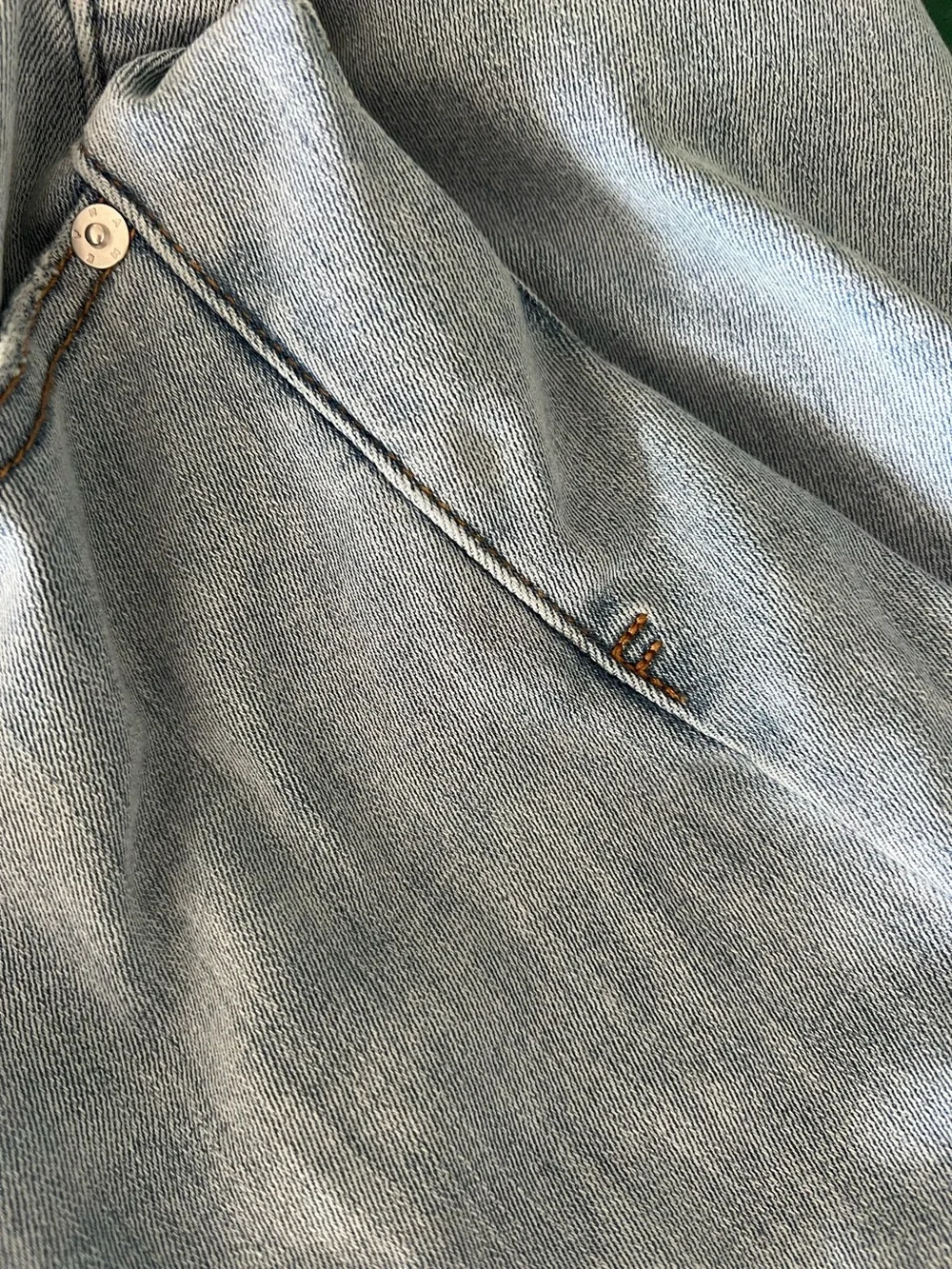 NWT $248 Frame The High Rise Wide Denim Light Blue Jeans Size 25 Stretch - Picture 12 of 14